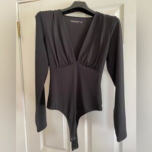 Abercrombie & Fitch Black Long Sleeve Bodysuit Soft Collection